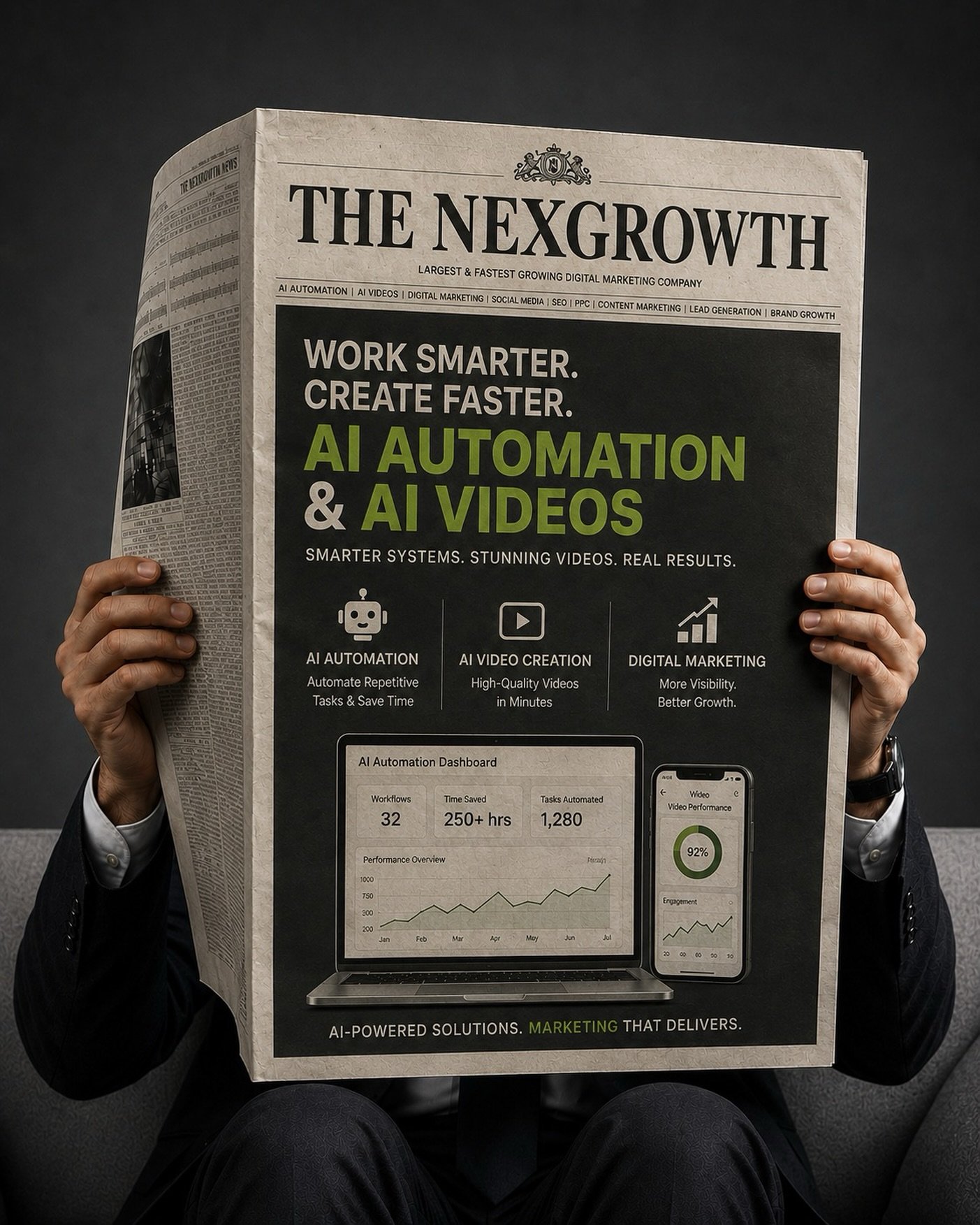 Work smarter. Grow faster.
Stop wasting time on repetitive tasks and start scaling your business with AI-powered solutions. From AI Automation to high-quality AI Videos and Digital Marketing, NexGrowth helps your brand create more, save time, and generate real results.
DM ”AI”and let’s automate your growth.
#aiautomation #digitalmarketing #businessgrowth #aiforbusiness #contentmarketing
(AI Automation, AI Videos, Digital Marketing, Business Growth, Social Media Marketing, Content Creation, Lead Generation, Marketing Automation, AI Content Creation, Brand Growth, Video Marketing, AI Agency, Productivity, AI Tools, NexGrowth)